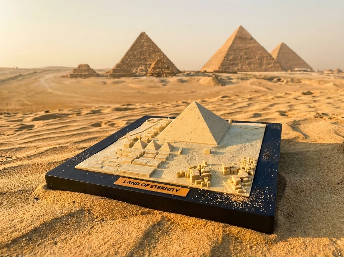 Framed city model close-up